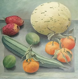 link to still life painting with fruit and vegetables